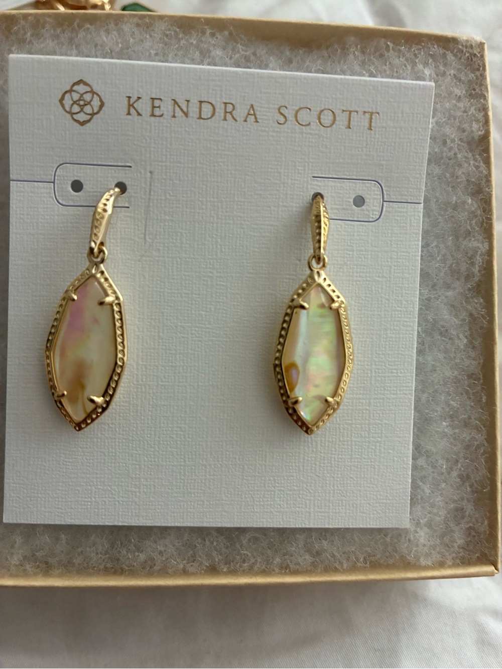 Kendra Scott Gold Iridescent Opalized Drop Earrings